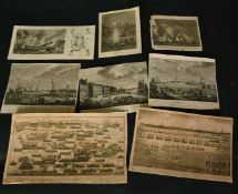 A collection of 19th Century maritime etchings and engravings, two with Nelson interest, unframed,