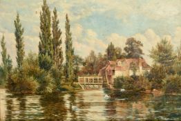 Theodore Hines (late 19th Century), 'Iffley Mill, On Thames', oil on canvas, signed also inscribed