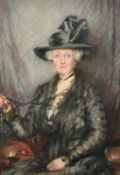 Early 20th Century, a half length portrait of Lady Magney of Suffolk, watercolour, 20" x 14" (51 x