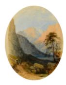 Attributed to Walter Williams (1834-1906), a pair of oil on board scenes of Continental alpine