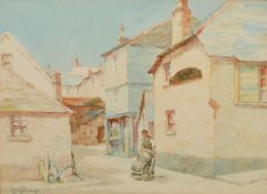 Lewis Mortimer (19th/20th Century), a set of three watercolours of West Country fishing villages,
