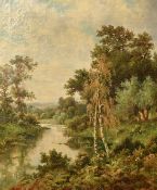 H. J. Boel, Circa 1893, a pair of oil on canvas river landscapes, each signed and dated, both 21"
