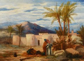 William James Muller (1812-1845) British. A Middle Eastern Scene with Figures, Oil on canvas, Signed