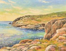 Mervyn Goode (20/21st Century), 'Rocks above the Emerald Cove', oil on canvas, signed, 14" x 18" (36