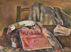 Attributed to Montague Leder (1897-1976), a group of four still life studies, oil on canvas, each