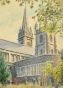 Colin Newman (b. 1923), 'The Welsh Guards Chapel, Llandaff Cathedral', watercolour, signed and dated