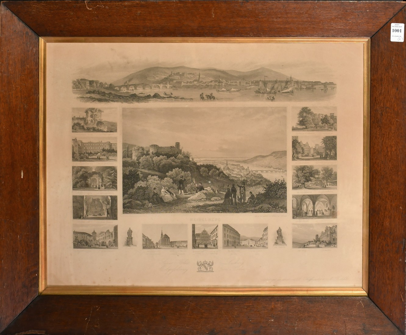 L. Hoffmeister, an engraving of Heidelberg, 16" x 21" (40 x 53cm), along with an aquatint by Dubourg - Image 2 of 5