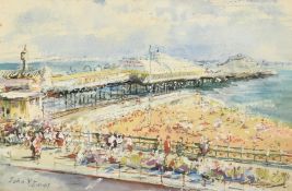 John Victor Emms (b. 1912), 'The Palace Pier, Brighton', watercolour and gouache, signed, 6" x 9" (