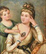 19th Century English School, a portrait of Anne Constantia de Ligondes, watercolour, signed with
