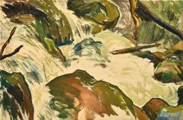 Morres (20th Century), study of a waterfall, along with a collection of mostly 20th Century drawings
