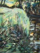 Julia Gascoigne Palmer (20/21st Century) Surrey Artist, a study of reeds on a riverbank, pastel,
