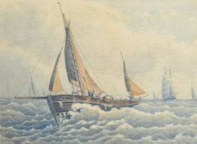 W. Gorman, late 19th Century, vessels in heavy seas possibly off Ramsgate, watercolour, signed and