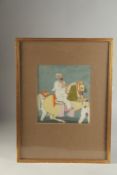 AN 19TH CENTURY INDIAN PAINTING, framed and glazed, image 24cm x 20cm.