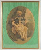 SIDNEY HALL: A LATE 19TH CENTURY LITHOGRAPH OF HIS HIGHNESS THAKORE SAHAB OF MOZUI, framed and