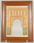 A FINE 19TH CENTURY FRAMED SPANISH ALHAMBRA GILDED STUCCO PANEL, signed by Rafael Rus Acosta,