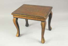 A FINE LATE 19TH -EARLY 20TH CENTURY NORTH INDIAN KASHMIRI LACQUERED WOODEN TABLE, 23.5cm high.