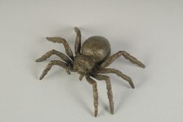 A JAPANESE BRONZE OKIMONO OF A SPIDER, 8cm wide.