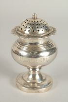 A GEORGE III SILVER PEPPERETTE engraved "PEPPER".