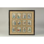 A GOOD COLLECTION OF TWELVE CHINESE PAINTINGS, depicting figures carrying out various pursuits,