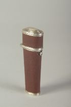 A GEORGIAN SILVER AND SHAGREEN ETUI with five fillings 3.5Ins long.