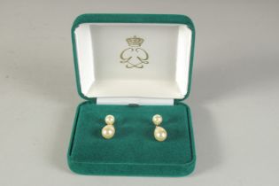 A PAIR OF CLARION PRINCESS GRACE OF MONACO PEARL EARRINGS.