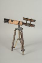 A TELESCOPE on a stand.