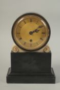 A VERY GOOD REGENCY MARBLE CASED CLOCK with gilt dial. Signed Henry Berkley Esq.. 4.5ins diameter.