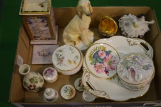 A Royal Worcester porcelain model of an Afghan dog and other collectable china.