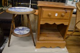 Household furniture to include pine bedside chest, coffee tables, tea trolley etc.