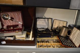 A large quantity of plated flatware, majority of it cased.