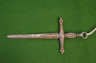 A small silver presentation sword, possible Masonic.