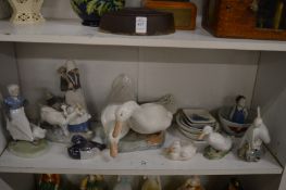 Large quantity of Copenhagen porcelain to include ducks, figures, dishes etc.
