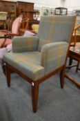 A good modern tartan upholstered armchair.