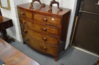 A 19th century mahogany bow front chest of drawers.