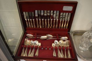 A plated part canteen of cutlery.