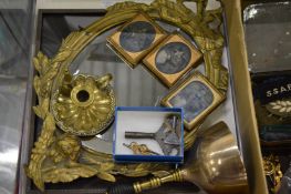 Miscellaneous collectables including a brass mirror.