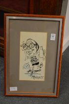 Roy Ullyett, original cartoon of Eric Morecambe.