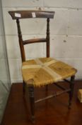 A Victorian child's chair and a slipper chair.