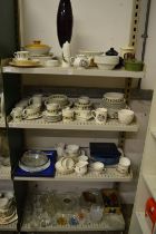A quantity of household china and glassware to include a Poole pottery Argosy dinner service.