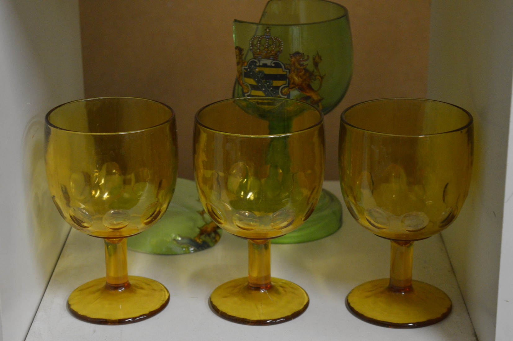 Amber goblets etc.