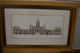 The West Front of the Horse Guards at Whitehall, colour print.