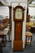 A good 19th century mahogany longcase clock, the painted arched dial signed B Joseph, Swansea.