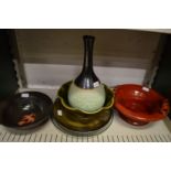 Decorative pottery bowls, vase etc.