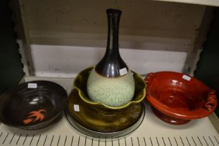 Decorative pottery bowls, vase etc.