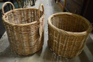 Two wicker baskets.