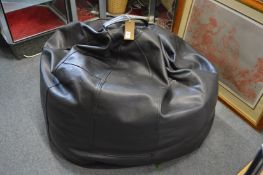 A Mulberry black leather bean bag (cost £1000 pounds when new 15 years ago).