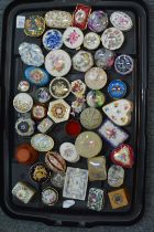 A collection of porcelain and other small boxes etc, various makes to include Limoge, Worcester