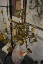 A good large brass two-tier twelve branch Dutch chandelier.