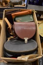 A pair of Carl Zeiss binoculars with leather case and other binoculars etc.