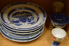 Chinese blue and white dishes etc.